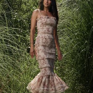 V Chapman Geranium Dress Size 8 Cedar Rose